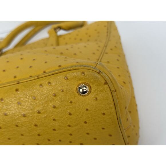 Prada Struzzo Lux Medium Galleria Double-Zip Tote in Mustard Yellow Ostrich Leat - Picture 10 of 16
